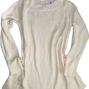 LOFT Cream Scoop Neck Lightweight Sweater